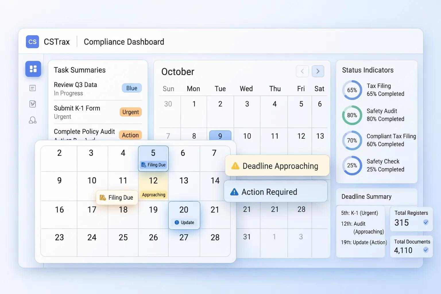 Compliance Alerts & Deadline Tracking