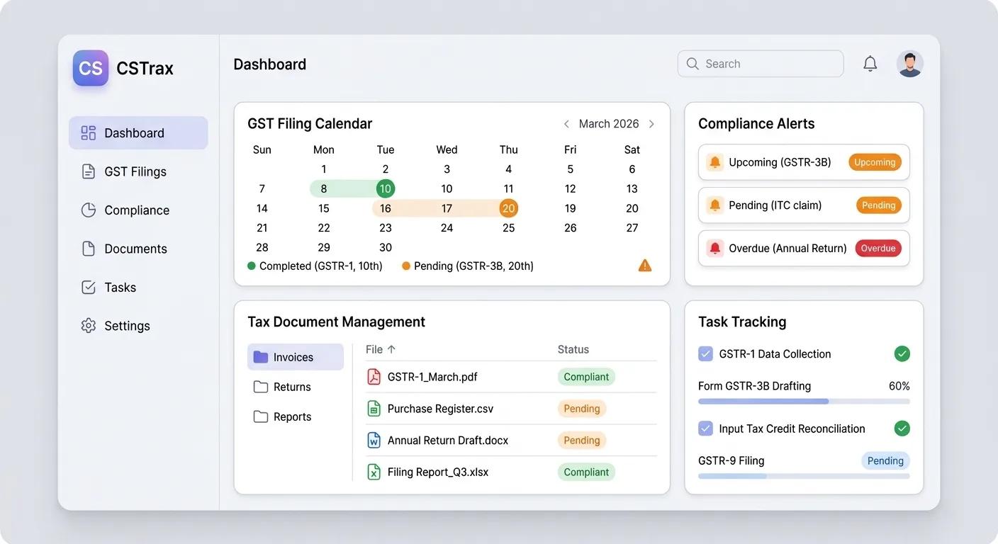 Automate GST & Income Tax Compliance with CSTrax